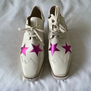 Stella McCartney Elyse cream/ Pink Star shoes size 37 EU / 7 US worn once!